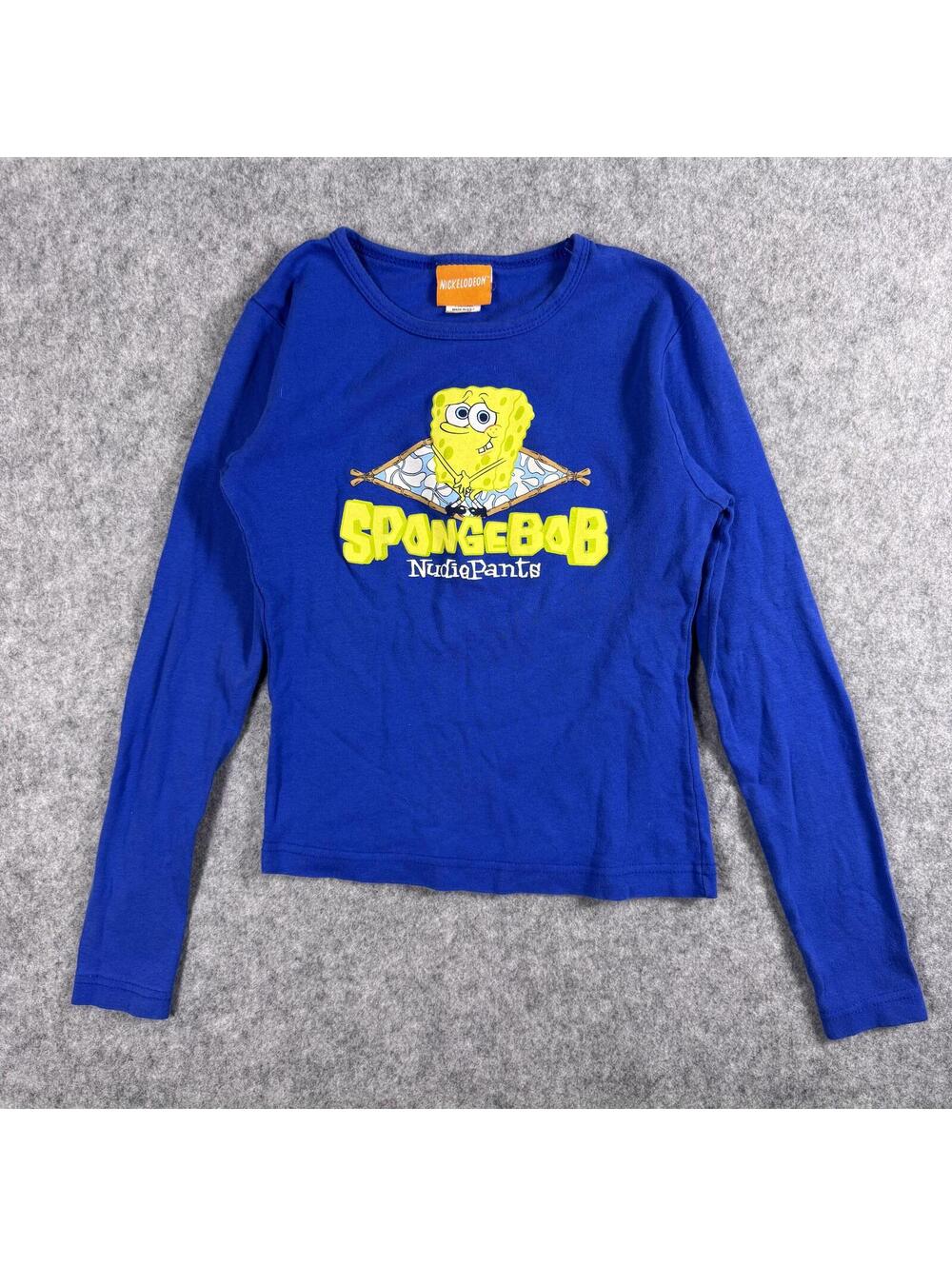 SpongeBob SquarePants Long Sleeve T-Shirt Blue Graphic M